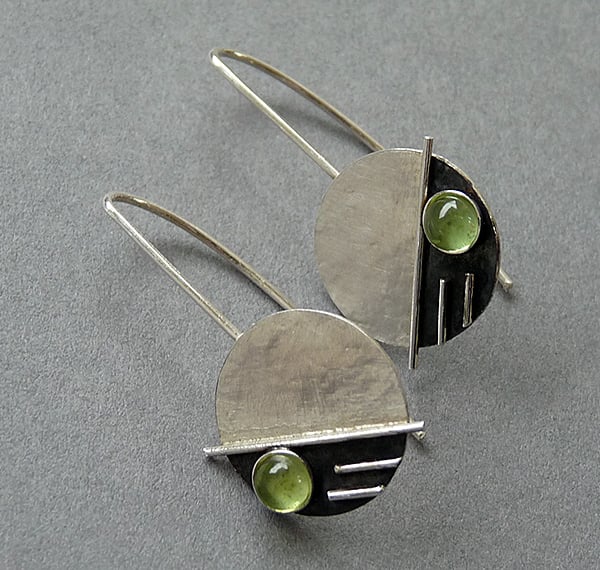 Sterling Silver Earrings with Peridot, E6