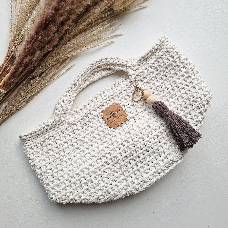 Natural Cream Crochet Hand Bag