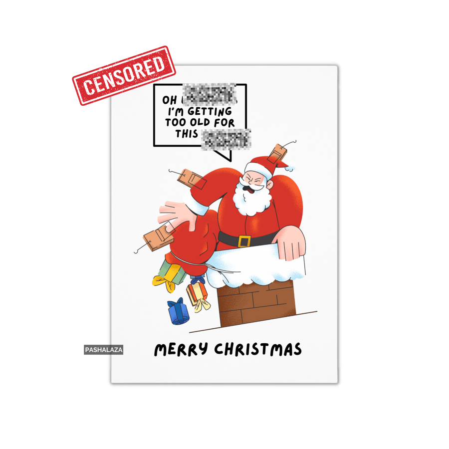 Funny Rude Joke Christmas Card - Novelty Banter Greeting Card 