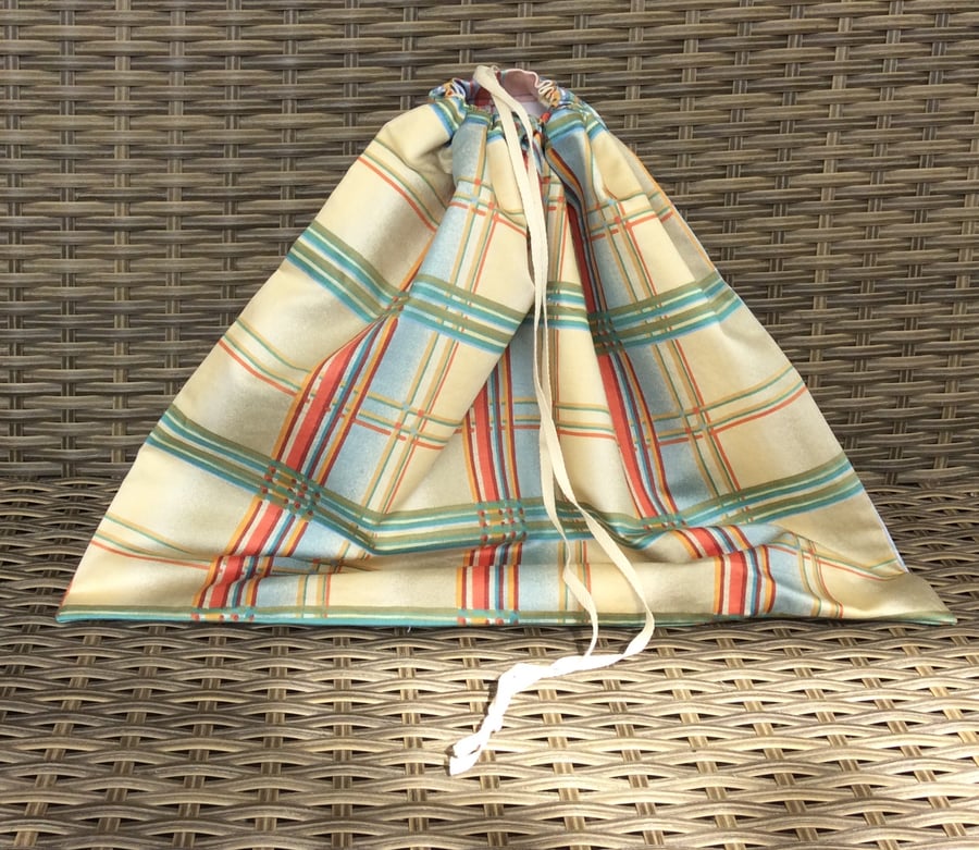 Large Drawstring Bag, Knitting, Crochet Bag, Shoe Bag, Linen Bag