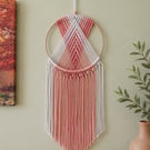 Pastel Peach & White Macramé Wall Hanging.