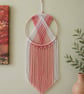 Pastel Peach & White Macramé Wall Hanging.