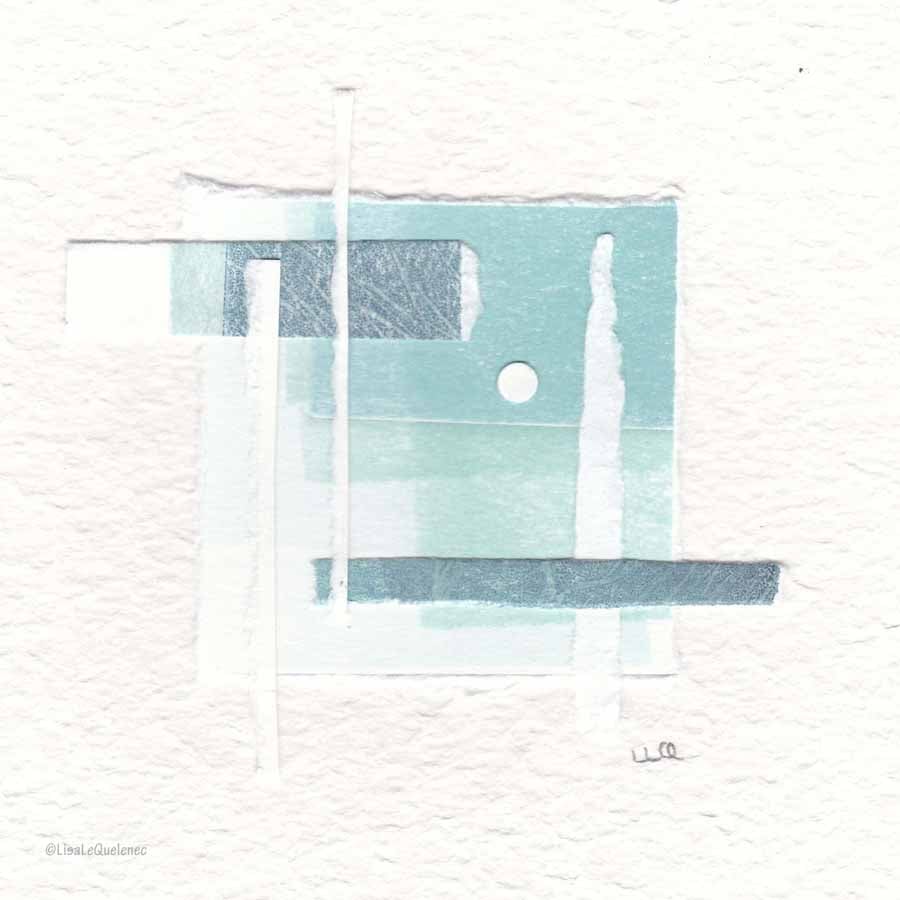 Original coastal inspired abstract minimalist collage no.20