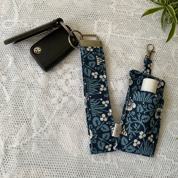 William Morris “Eyebright” Wristlet or Key Fob and Chapstick Holder