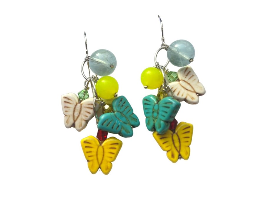 Colourful Butterfly Statement Earrings