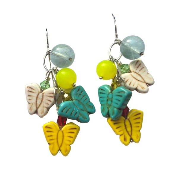 Colourful Butterfly Statement Earrings