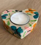 BUTTERFLY STONEWARE CERAMIC HEART SHAPED TEALIGHT HOLDER - Image 2