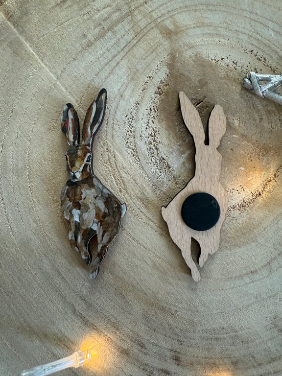 Sustainable Wooden Hare Magnet