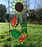 Sunflowers, Stained glass garden stake.   NOW 25% OFF - Image 1