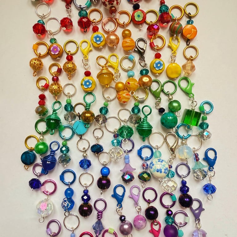 Lucky Dip Rainbow Stitch Markers for Knitting and Crochet