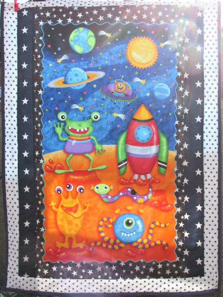 Hand Made Child's Quilt, Panel Quilt, Baby Quilt, Hand Made Quilt