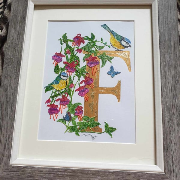 Original Mixed Media And Collage Picture Framed P&P