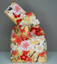Reversible Japanese Knot Bag - Sakura Pattern - Lined In Gold Coloured Satin - Image 2