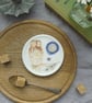 Tawny Owl and Moon bone china coaster - Image 1
