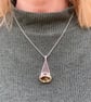Citrine & silver Deco style Pendant - Image 2