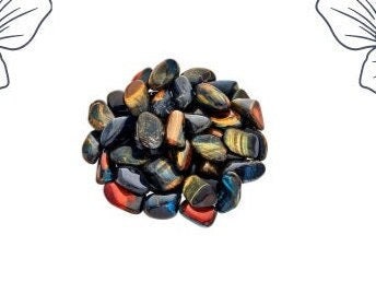 BLUE TIGERS EYE Tumbled Stone Chips, Confidence, Good Fortune, Willpower, Tiger'