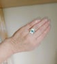 Turquoise floral ring sterling silver December Birthstone - Image 3
