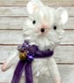Scarf Mouse Tiny Art Doll Purple - Image 5