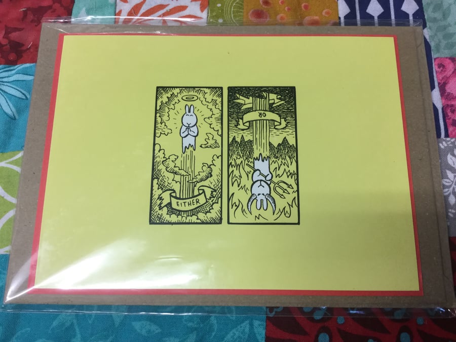 Greeting Card - Good Bunny Bad Bunny