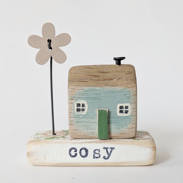 Little Wooden Handmade House and Base in a Bag - cosy