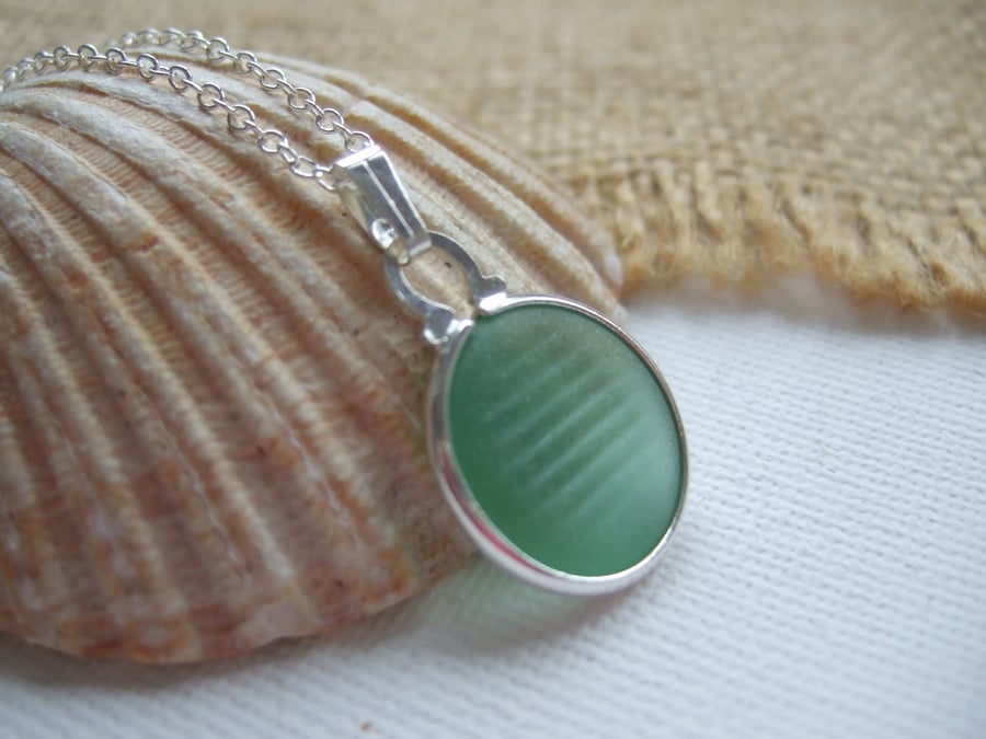 Japanese Sea Glass Ohajiki, Flat Marble Necklace, Beach Found Japan Sea Glass