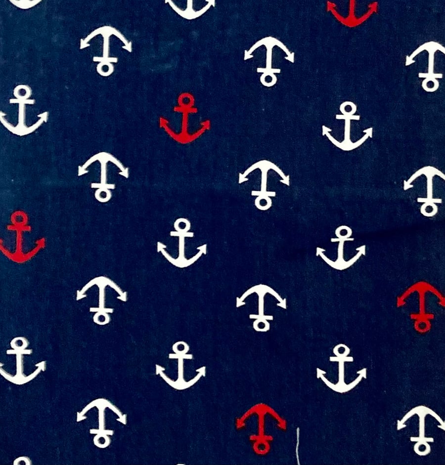 Navy Anchors Fabric