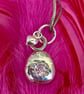 Solid silver Boob pendant necklace with pink gemstone