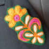 Large Embroidered Flower Brooch