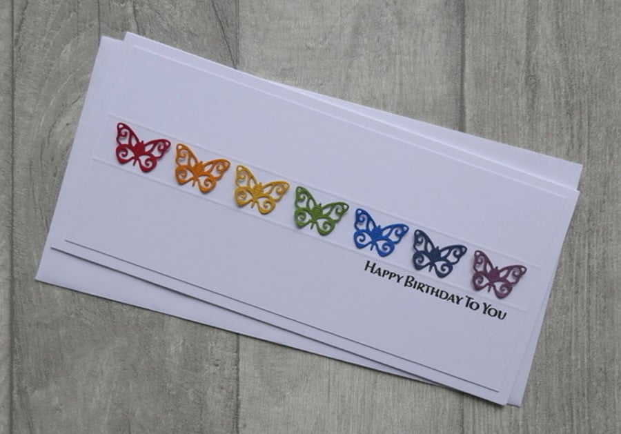 Rainbow Butterflies - Happy Birthday to You - Birthday Card