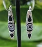 Fine silver and enamel dangle earrings  - Image 2