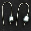 Dove Grey Pearl Earrings on Hand Made Sterling Silver Loops