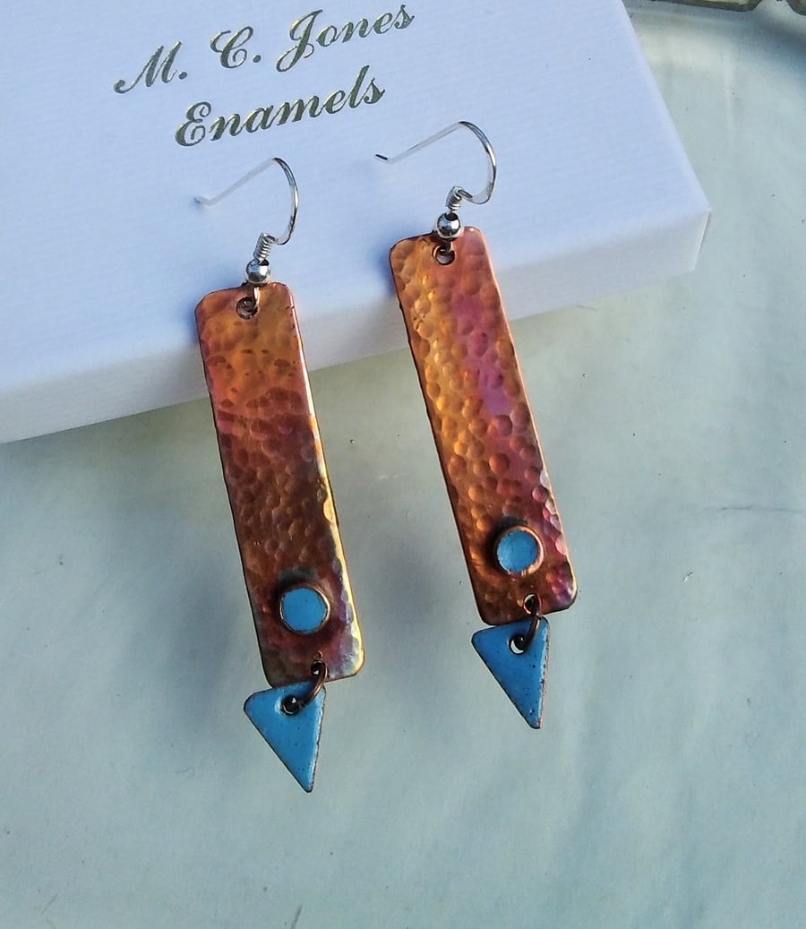 Marrakech copper enamelled earrings