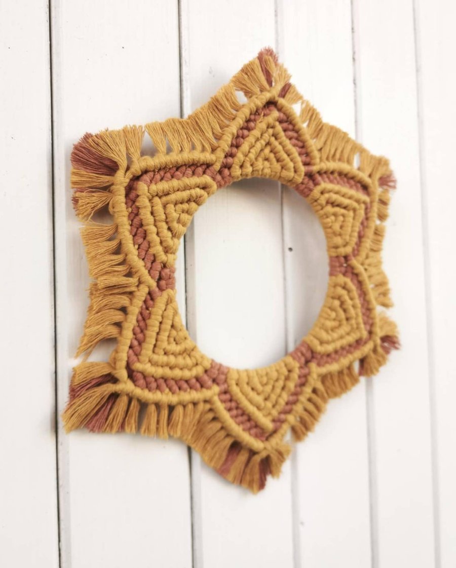 Macrame mandala wall hanging, table centrepiece, Macrame candle wreath 