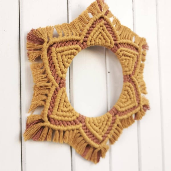 Macrame mandala wall hanging, table centrepiece, Macrame candle wreath 