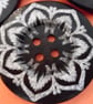 6cm Raised Edge  Dark Brown Patterned Large Wood  Buttons FLOWER pattern - Image 2