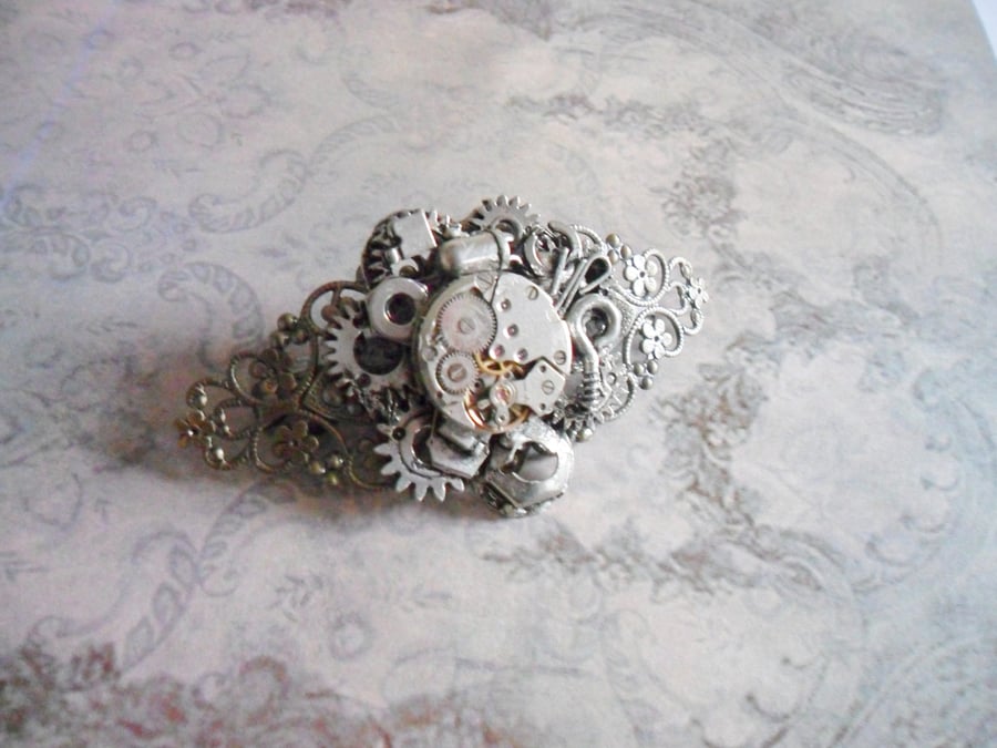Steampunk Industrial Hair Barette Clip