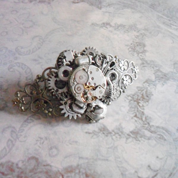 Steampunk Industrial Hair Barette Clip