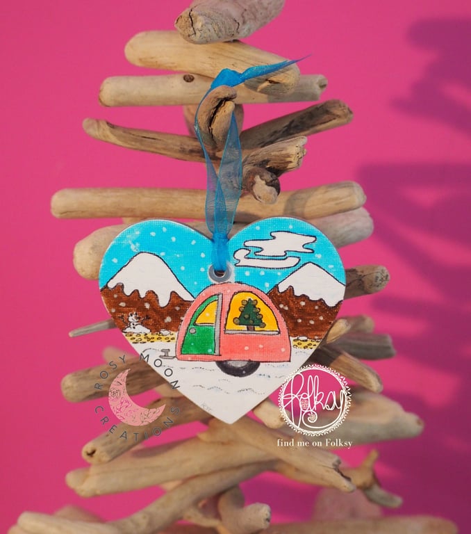 Colourful Christmas Caravan Decoration 