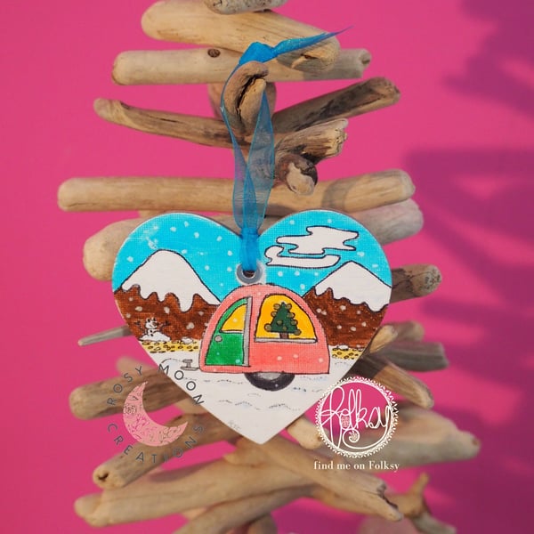 Colourful Christmas Caravan Decoration 