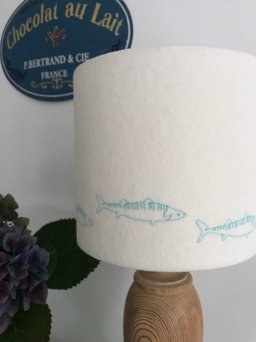 Mackerel Embroidered Lampshade