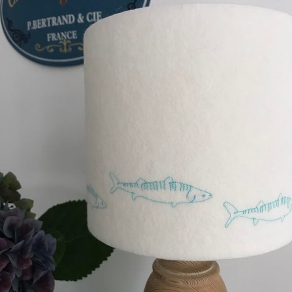 Mackerel Embroidered Lampshade