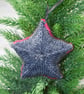 Hand knitted star - Christmas Decorations - Pink and Grey - Image 5