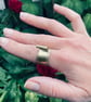 Sculptural Textured Brass Ring - Adjustable Contemporary Statement Ring