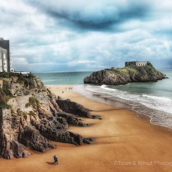 Tenby Beach, Wales, UK Coast – Print and Framed Options Available