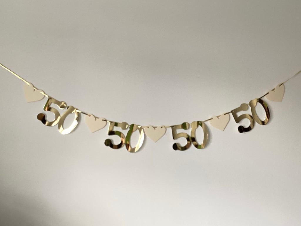 Golden Wedding 50th Banner (5 number sets) Party Bunting