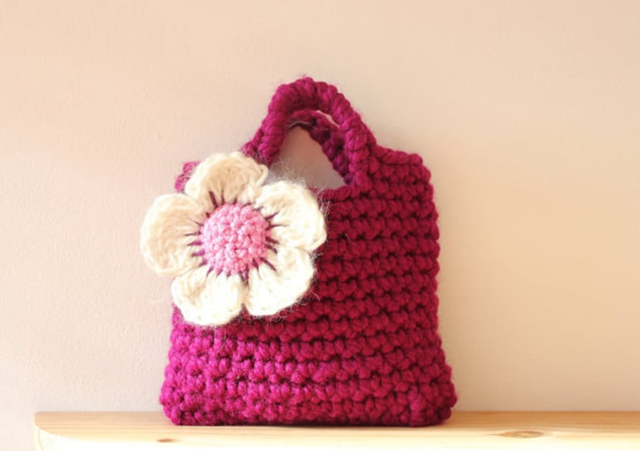 Little girls little purse, flower bag, handmade gifts for girls