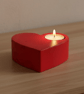 Red Heart-Shaped Tealight Holder - Studio Sale - Image 1