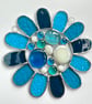 Stained Glass Bead Daisy Suncatcher - Handmade Window Decoration - Turq - Image 9