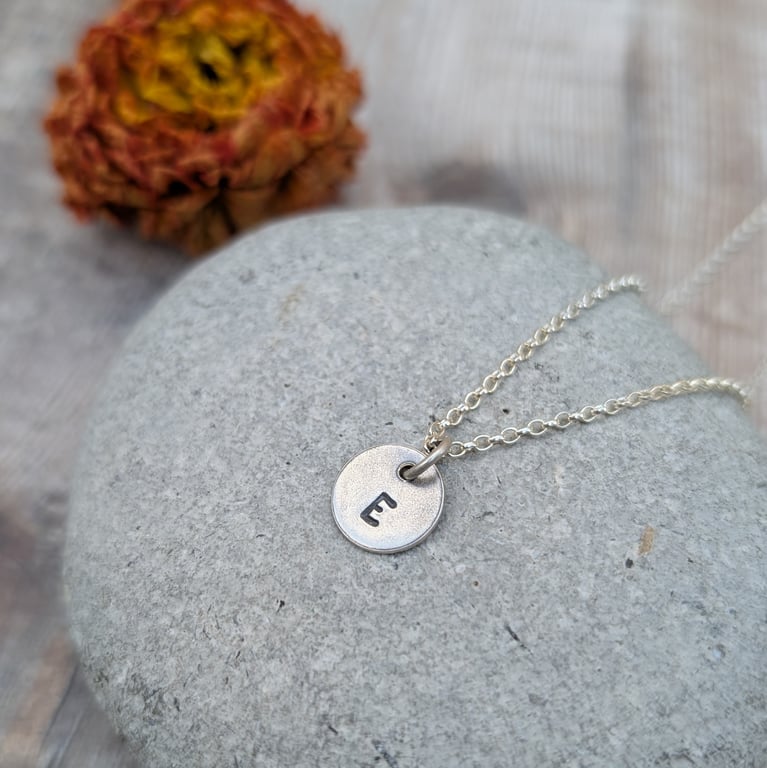 Sterling Silver Personalised Initial Disc Necklace - JBJ2008