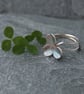 Handmade sterling silver clover ring, silver botanical ring, nature lover gift - Image 2